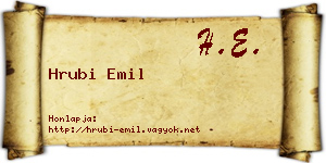 Hrubi Emil névjegykártya